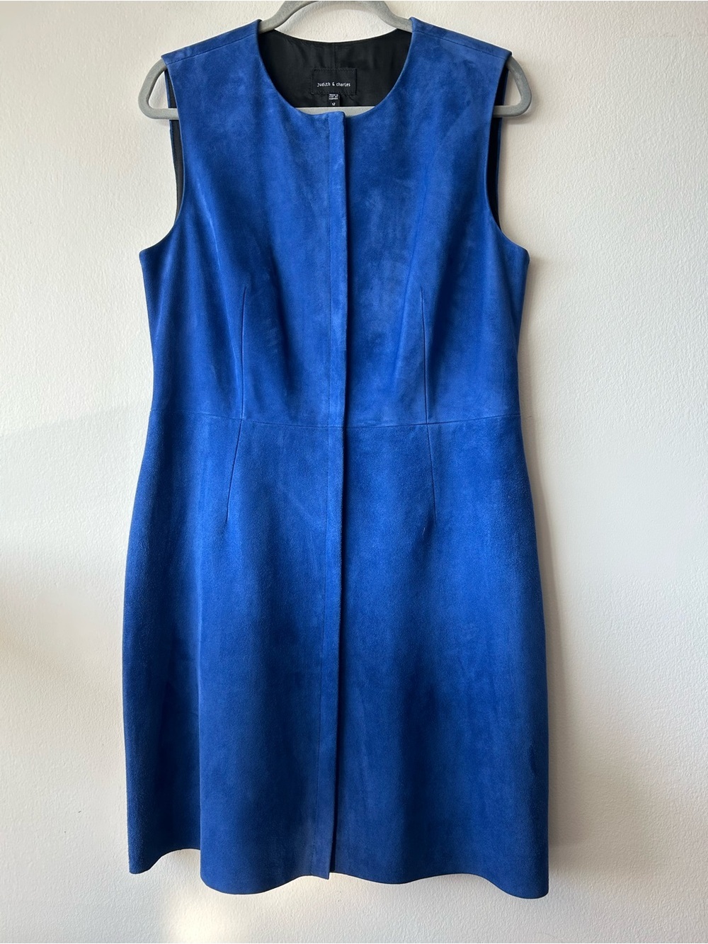 Judith & Charles cobalt blue suede dress